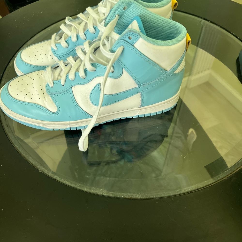 Nike mens retro high dunks -Blue chill and white - Picture 3 of 4